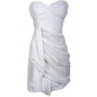 Dreaming of You Chiffon Drape Party Dress in White